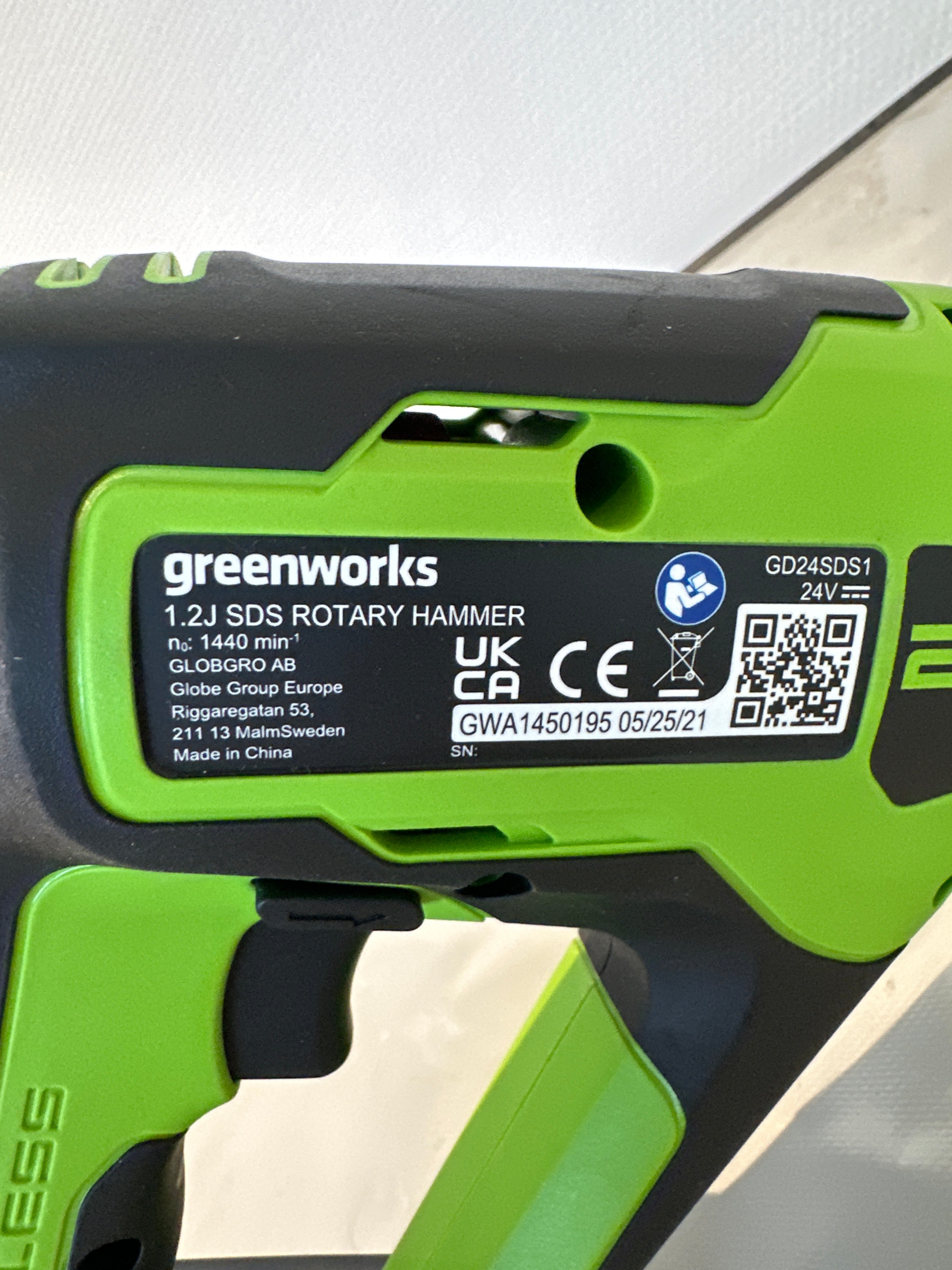 Greenworks Borrhammare SDS+ 24V