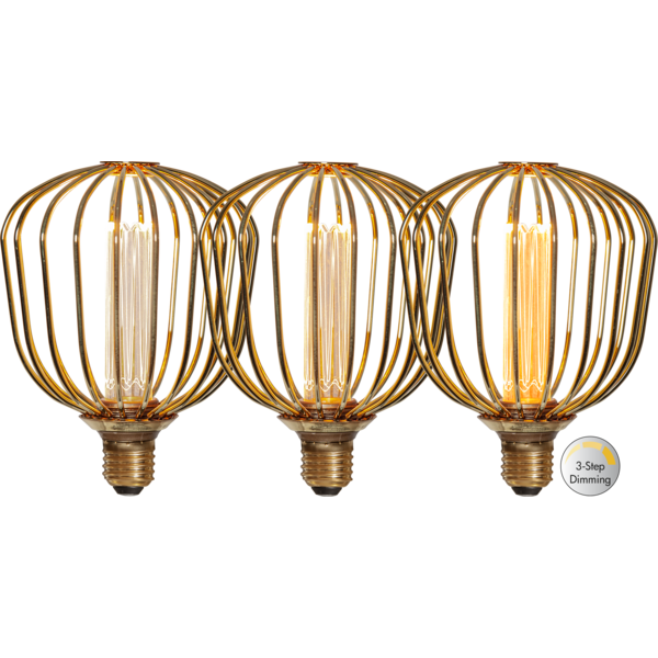 LED-lampa E27 G125 Decoled Metal 4.3w 1800K 3-Step-Dim