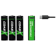AA USB-C uppladdningsbara batterier 1,5V 2400 mAh (4 st) inkl. laddningskabel
